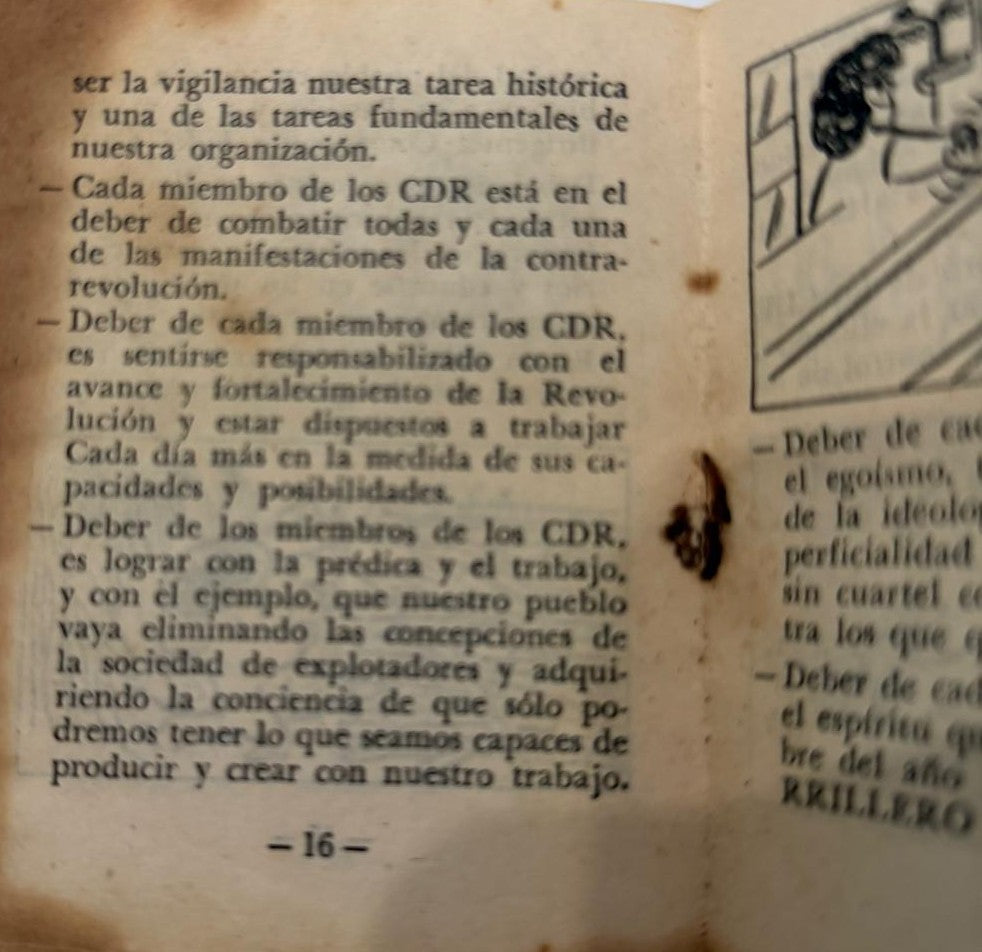 Libreta de identificación de miembro de los CDR de Cuba de 1968 – Habana, miembro identificado con foto – Efímera revolucionaria