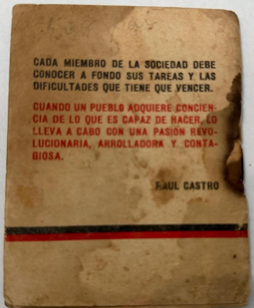 Libreta de identificación de miembro de los CDR de Cuba de 1968 – Habana, miembro identificado con foto – Efímera revolucionaria
