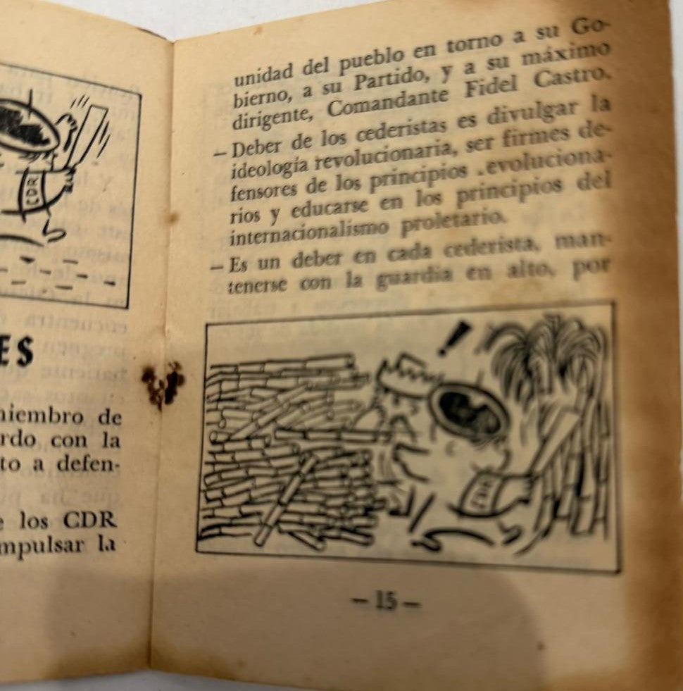 Libreta de identificación de miembro de los CDR de Cuba de 1968 – Habana, miembro identificado con foto – Efímera revolucionaria