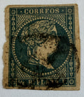 1857 Cuba ½ Real Plata Queen Isabella II Stamp – Spanish Colonial – Used