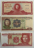 Cuba Che Guevara 3 Pesos Banknote Set – 1988, 1995 & 2004 – 3 Designs
